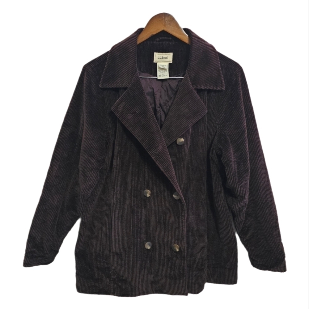 L.L. Bean corduroy jacket brown lined button size large
